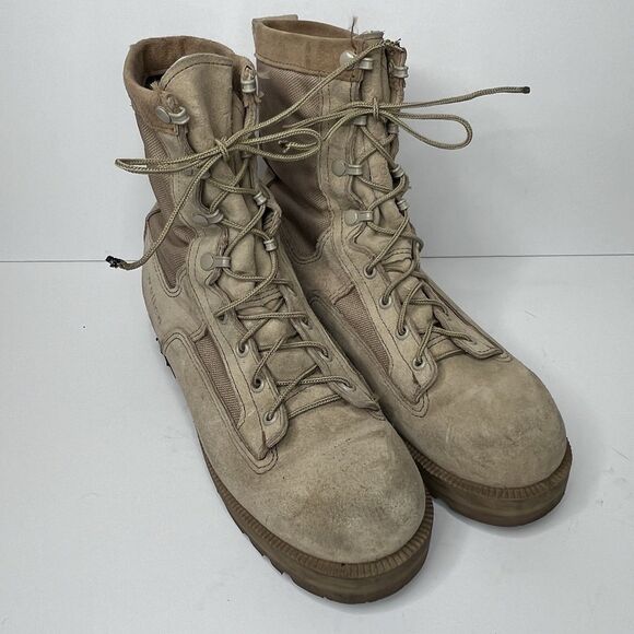 Wellco USGI Hot Weather Desert Combat Boots Tan Suede Vibram USA Mens Size 10 R main image 7